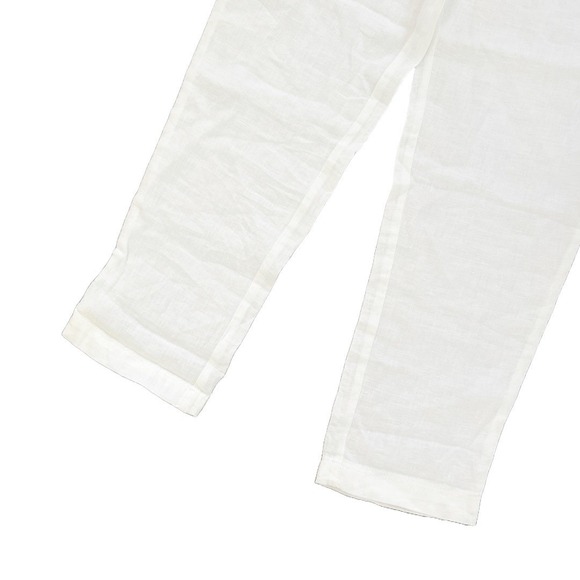 H&M Women's 100% Linen White Pants Pull-On Style Drawstring‎ Waist Size L NWT - Picture 7 of 7